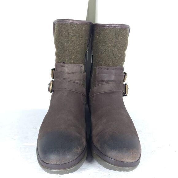 UGG Women's Simmens US8,5? Brown Leather Lined LaceUp Waterproof Wintet Boots - Picture 3 of 16